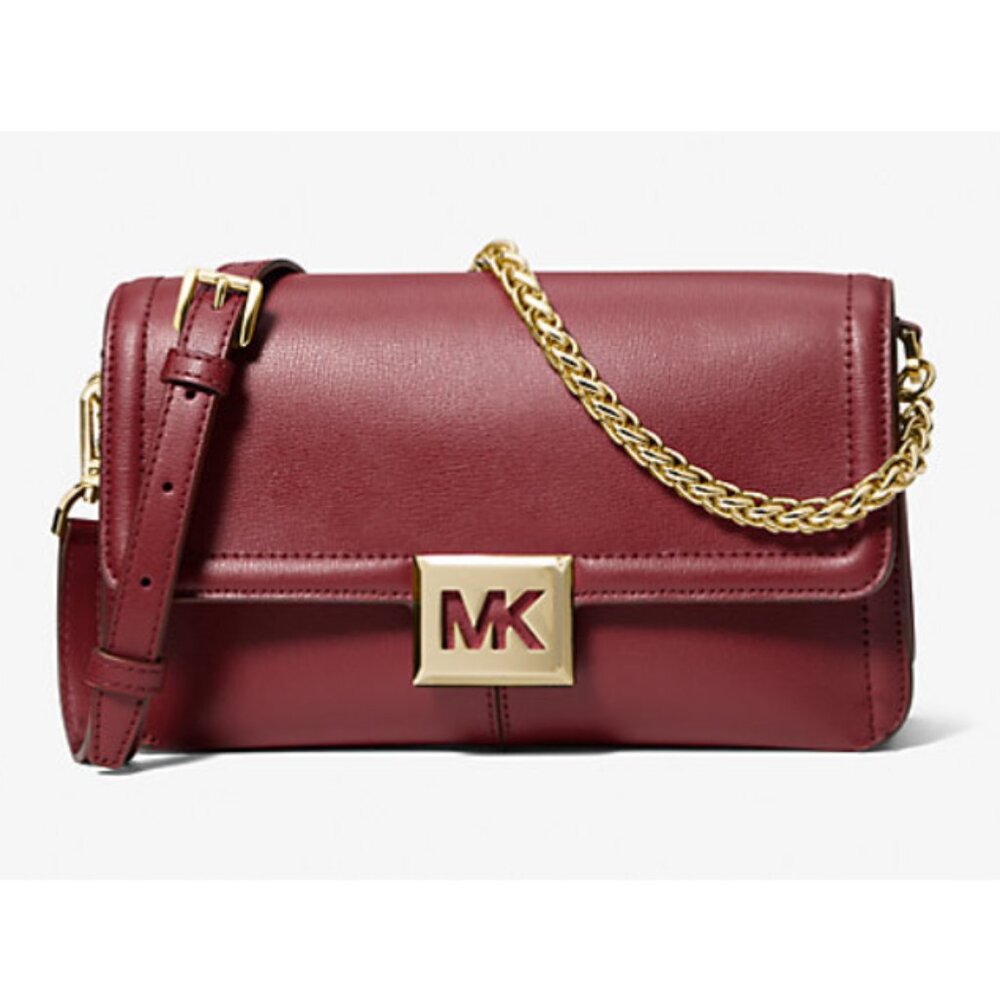 MICHAEL KORS Sonia Medium Leather Shoulder Bag - Dark Cherry - BRAND NEW in Bag